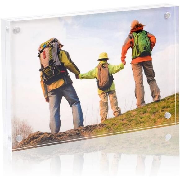 Acrylic Photo Frame, Magnetic Acrylic Picture Frames 5x7 inches Picture Display - Picture 3 of 8